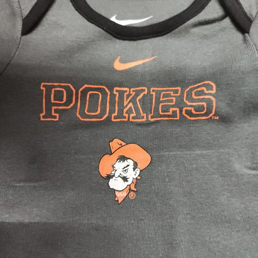 Nike Oklahoma State OSU Cowboys Baby Bodysuit 3pc Romper Infant Set 24M 169